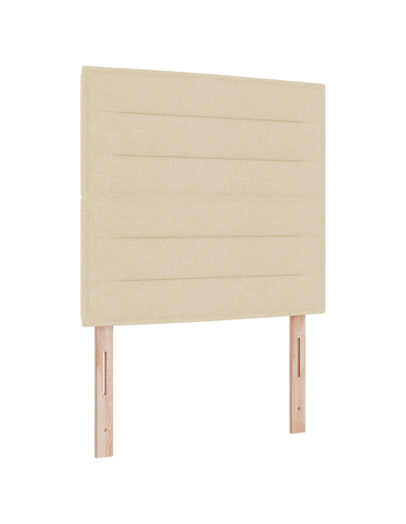 Letto a Molla con Materasso in Panna, 100x200 cm, Tessuto