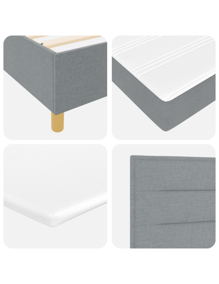 Letto a Box Spring con Materasso  Grigio Chiaro 140x190 cm Tessuto
