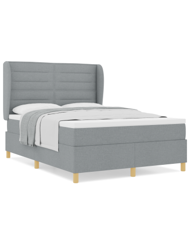 Letto con molle e materasso Grigio Scuro 90x190 cm Tessuto