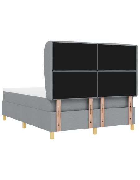Letto a Box Spring con Materasso  Grigio Chiaro 140x190 cm Tessuto