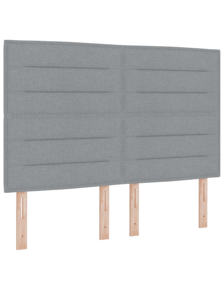 Letto Box Spring con Materasso Grigio Chiaro 140x200 cm Tessuto