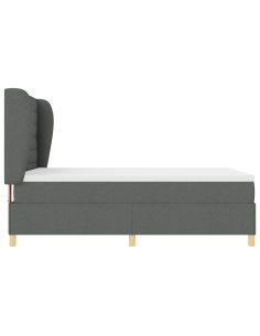 Letto con molle e materasso Grigio Scuro 90x190 cm Tessuto 2