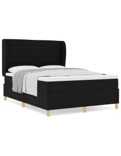 Letto con molle e materasso Grigio Scuro 90x190 cm Tessuto Nero 2