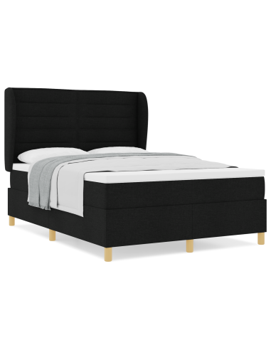 Letto con molle e materasso Grigio Scuro 90x190 cm Tessuto Nero