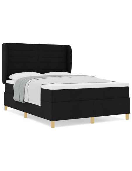 Letto con molle e materasso Grigio Scuro 90x190 cm Tessuto Nero