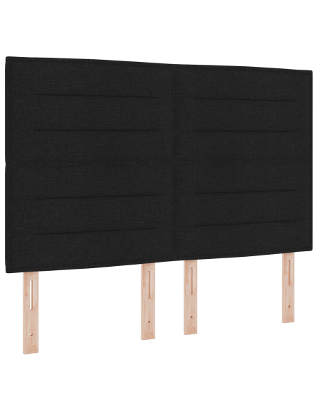 Rete a doghe con materasso Nera 140x200 cm in tessuto