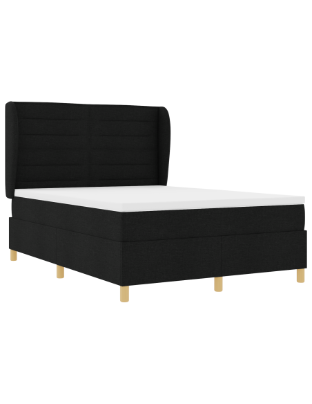 Rete a doghe con materasso Nera 140x200 cm in tessuto