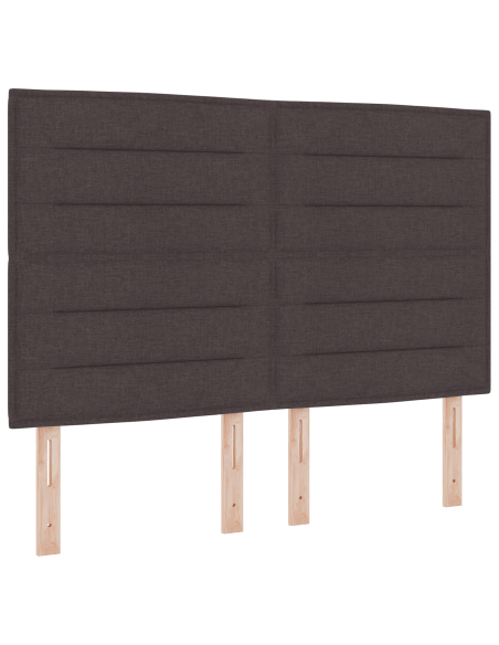 Letto a Molle con Materasso Marrone Scuro 140x200 cm Tessuto
