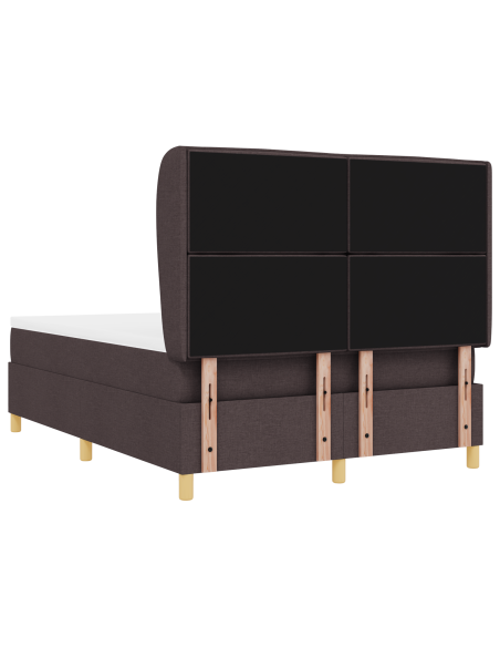 Letto a Molle con Materasso Marrone Scuro 140x200 cm Tessuto