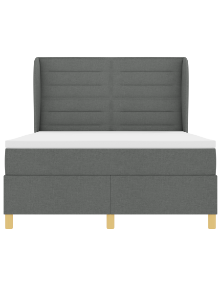 Letto Box Spring con Materasso Grigio Scuro 160x200 cm in Tessuto