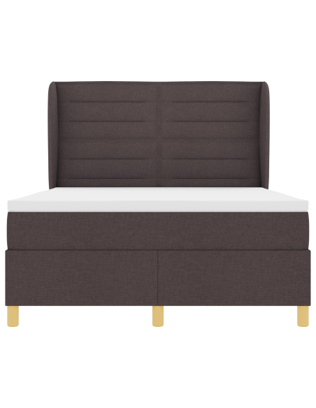 Letto con Box Spring e Materasso Marrone Scuro 160x200 cm Tessuto