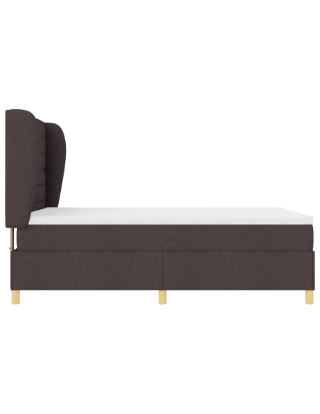 Letto con Box Spring e Materasso Marrone Scuro 160x200 cm Tessuto