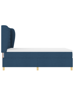 Letto con molle e materasso Grigio Scuro 90x190 cm Tessuto Blu 2