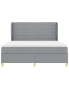 Letto con molle e materasso Grigio Scuro 90x190 cm Tessuto