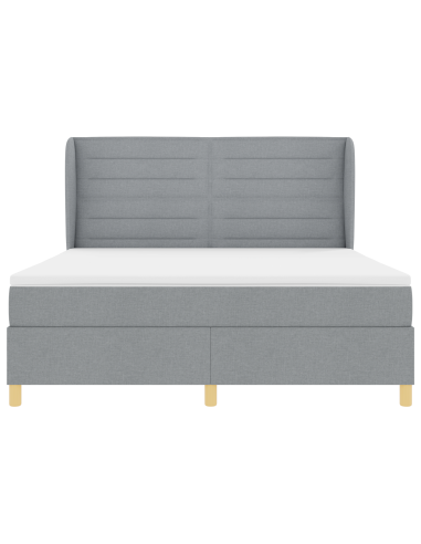 Letto con molle e materasso Grigio Scuro 90x190 cm Tessuto