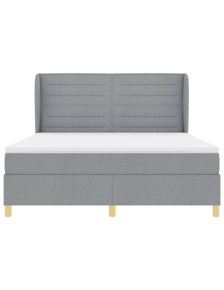 Letto a Molle con Materasso Grigio Chiaro 180x200 cm Tessuto