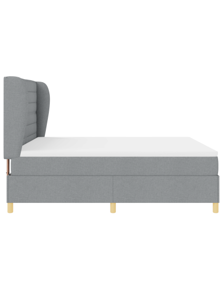 Letto a Molle con Materasso Grigio Chiaro 180x200 cm Tessuto