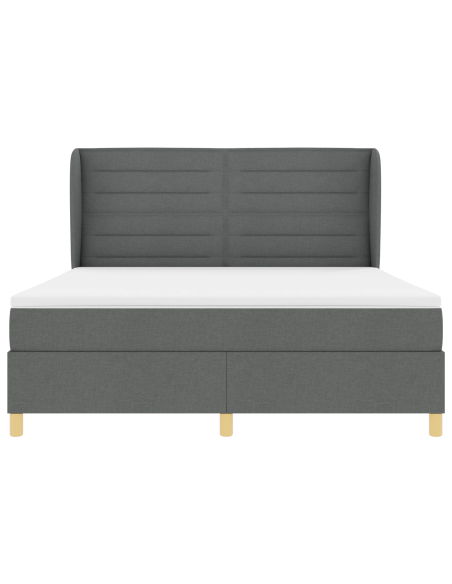 Letto con molle e materasso Grigio Scuro 90x190 cm Tessuto