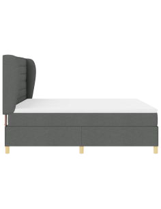 Letto con molle e materasso Grigio Scuro 90x190 cm Tessuto 2