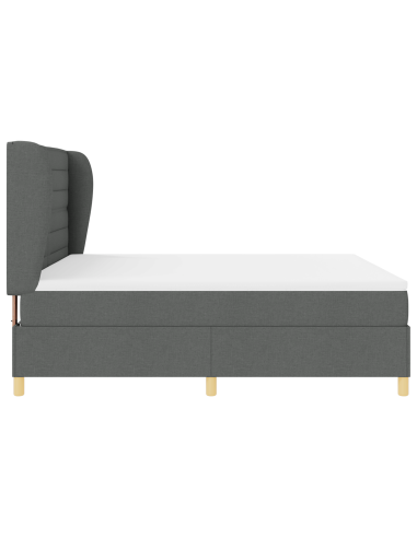 Letto con molle e materasso Grigio Scuro 90x190 cm Tessuto
