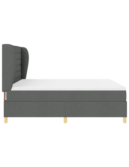 letto a molle vitaXL con materasso in grigio scuro, 180x200 cm in tessuto