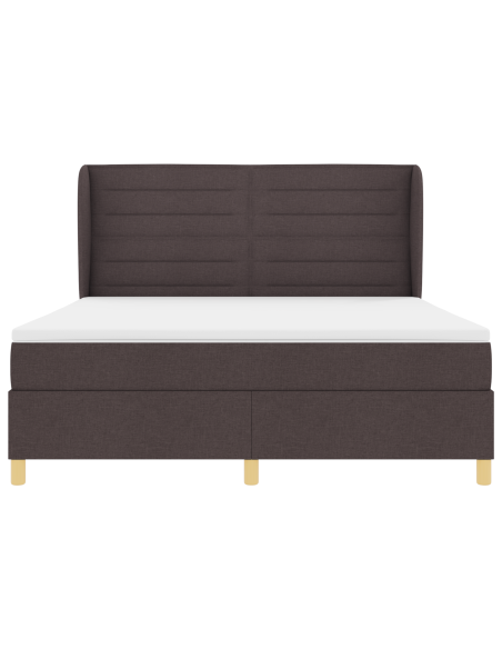 Letto a Box con Materasso Marrone Scuro 180x200 cm Tessuto