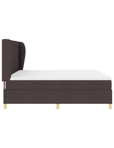 Letto a Box con Materasso Marrone Scuro 180x200 cm Tessuto