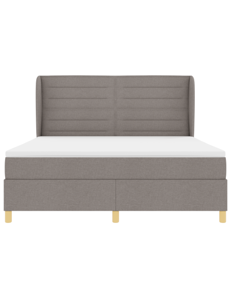 Letto Box Spring con Materasso Tortora 180x200 cm Tessuto