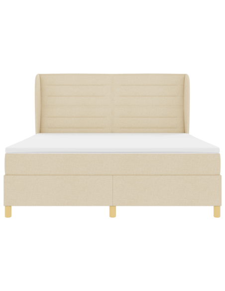 Letto a Box Spring con Materasso Panna 180x200 cm Tessuto