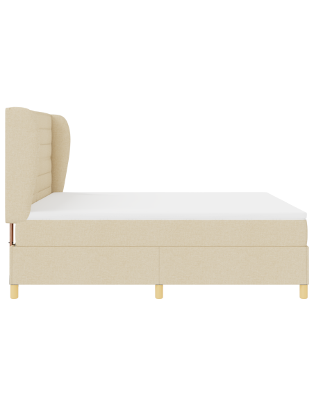 Letto a Box Spring con Materasso Panna 180x200 cm Tessuto