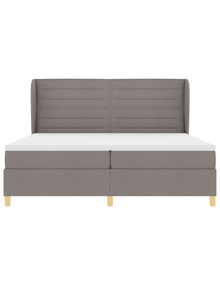 Letto Box Spring con Materasso Tortora 200x200 cm Tessuto