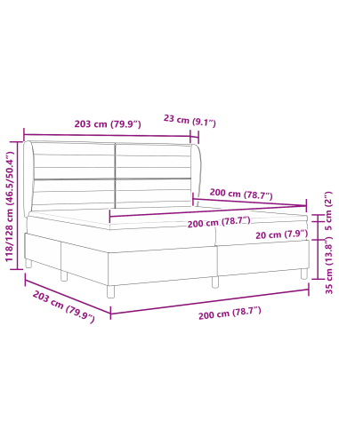 Letto con molle e materasso Grigio Scuro 90x190 cm Tessuto