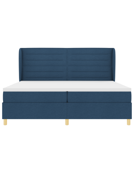 Letto a box con materasso Blu 200x200 cm Tessuto