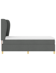 Letto con molle e materasso Grigio Scuro 90x190 cm Tessuto 2