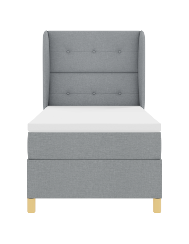 Letto con molle e materasso Grigio Scuro 90x190 cm Tessuto