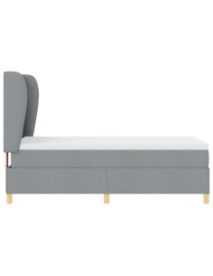 Letto con molle e materasso Grigio Scuro 90x190 cm Tessuto 2