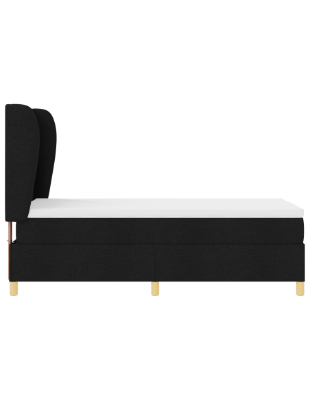 Letto con Box Spring e Materasso  Nero 90x200 cm Tessuto