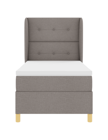Letto con molle e materasso Grigio Scuro 90x190 cm Tessuto