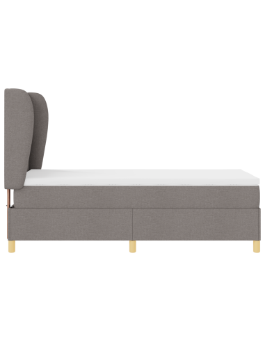 Letto con molle e materasso Grigio Scuro 90x190 cm Tessuto