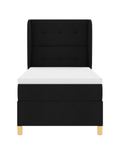 Letto con molle e materasso Grigio Scuro 90x190 cm Tessuto Nero