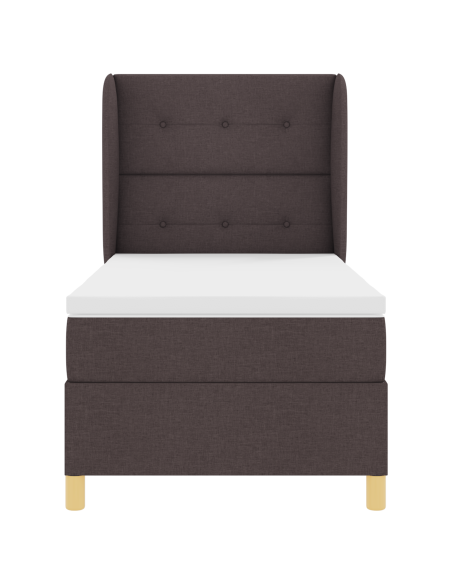 Letto Box Spring con Materasso Marrone Scuro 100x200 cm Tessuto