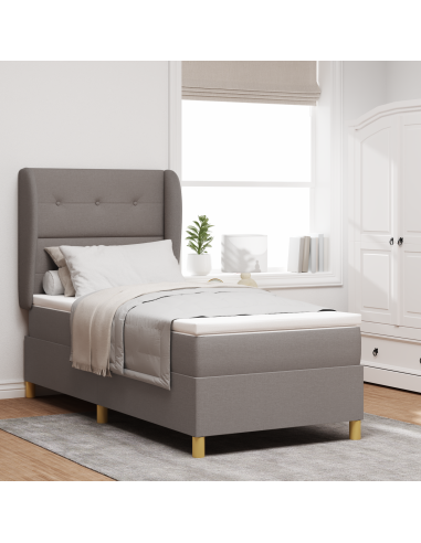 Letto con molle e materasso Grigio Scuro 90x190 cm Tessuto