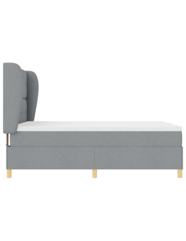 Letto con molle e materasso Grigio Scuro 90x190 cm Tessuto