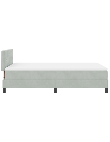 Letto Contenitore con Materasso & Luce LED Grigio Chiaro 120x190 cm Velluto