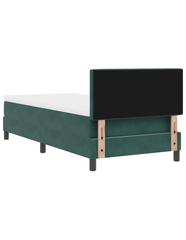 Letto a Sorgente LED con led Verde Scuro 100 x 200 cm Velluto