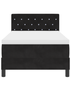 Letto a Sorgente LED con materasso Nero 90 x 200 cm Velluto 2