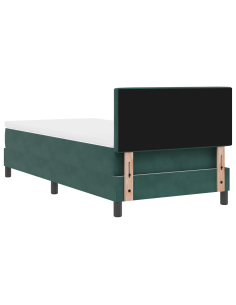 Letto a Sorgente LED con led Verde Scuro 90 x 190 cm Velluto 2