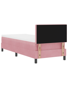 Letto a Sorgente LED con materasso Rosa 80 x 200 cm Velluto 2