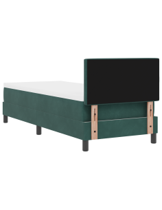 Letto a Sorgente LED con led Verde Scuro 80 x 200 cm Velluto 2