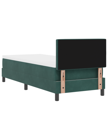 Letto a Sorgente LED con led Verde Scuro 80 x 200 cm Velluto